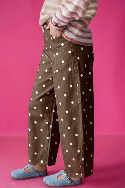 Polka Dot Barrel Casual Jeans