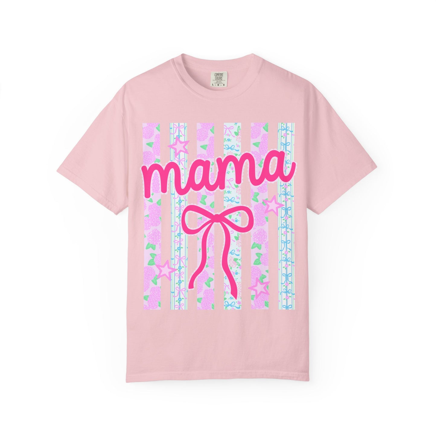 Mama Pink Bow T-Shirt — Cute Pastel 'mama' Graphic Tee for Moms, Mother's Day Gift