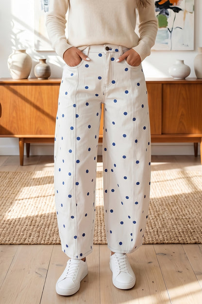 Polka Dot Barrel Casual Jeans