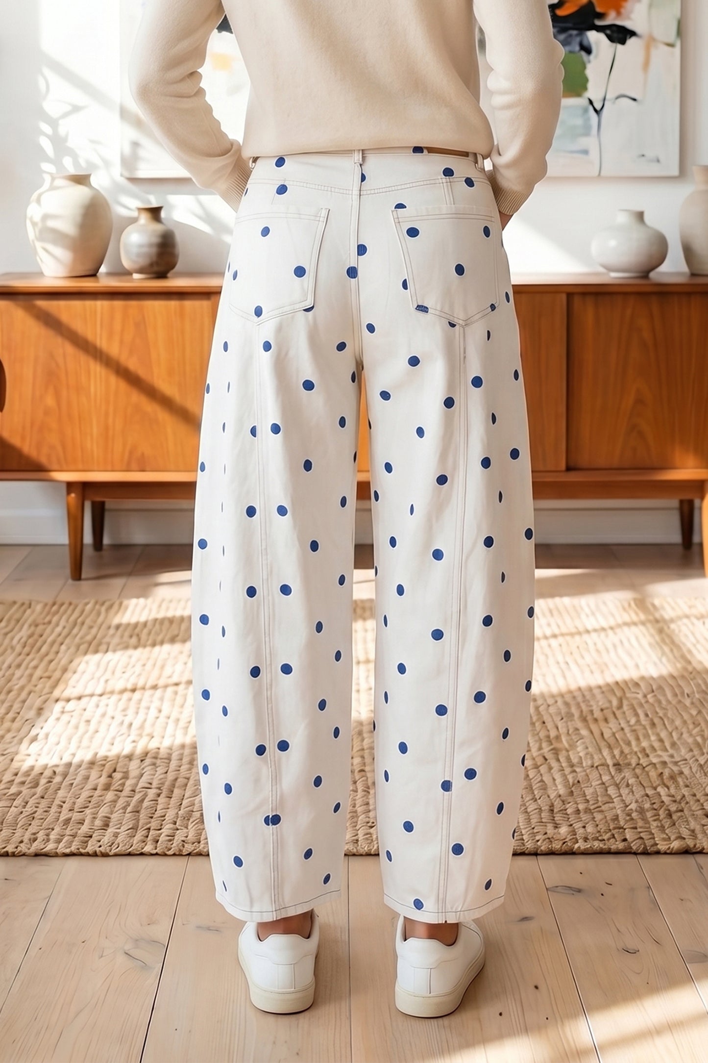Polka Dot Barrel Casual Jeans