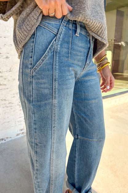 Cuffed Barrel Jeans