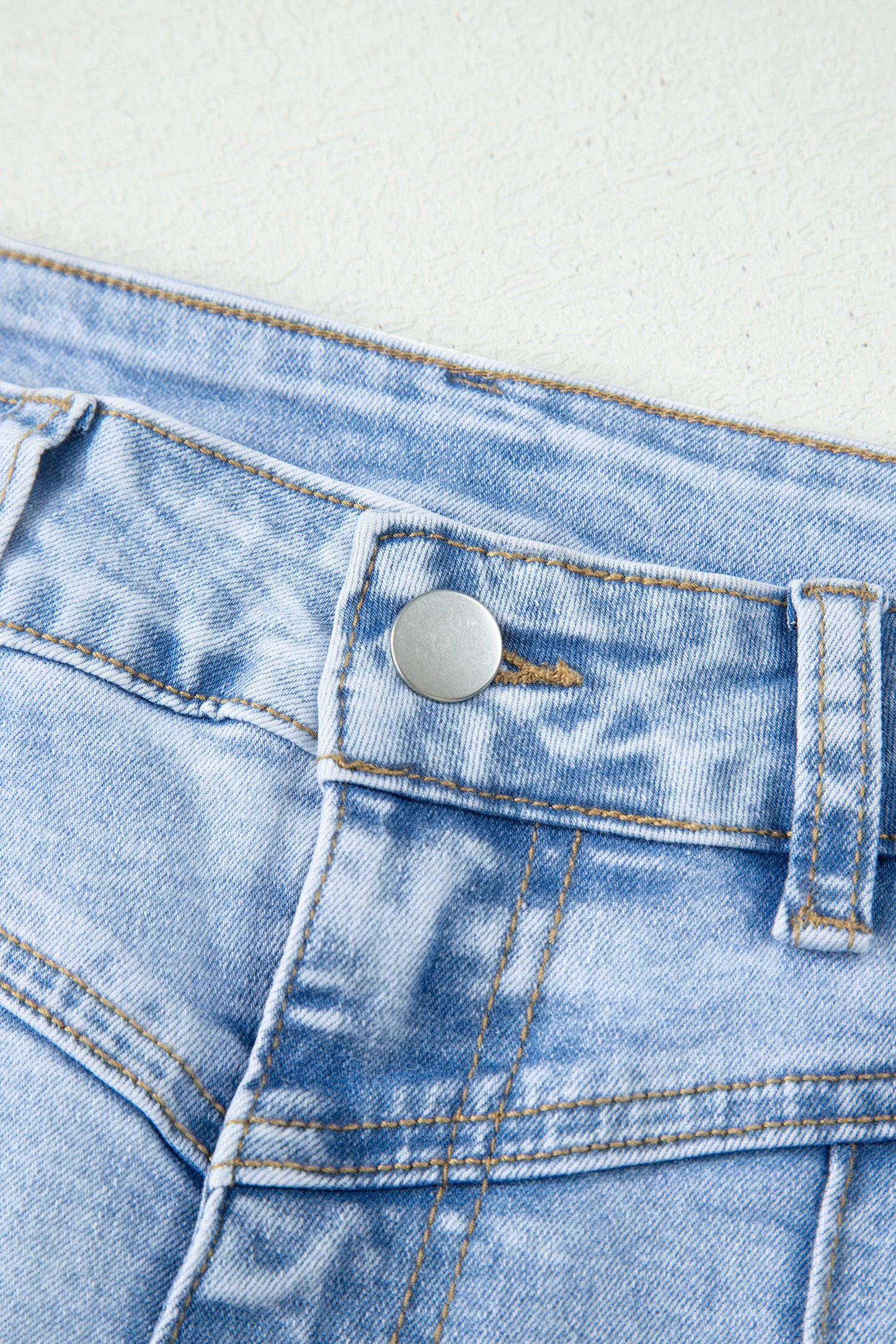 Myosotis High Waist Frayed Denim Shorts
