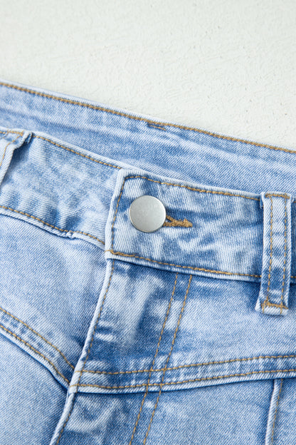 Myosotis High Waist Frayed Denim Shorts