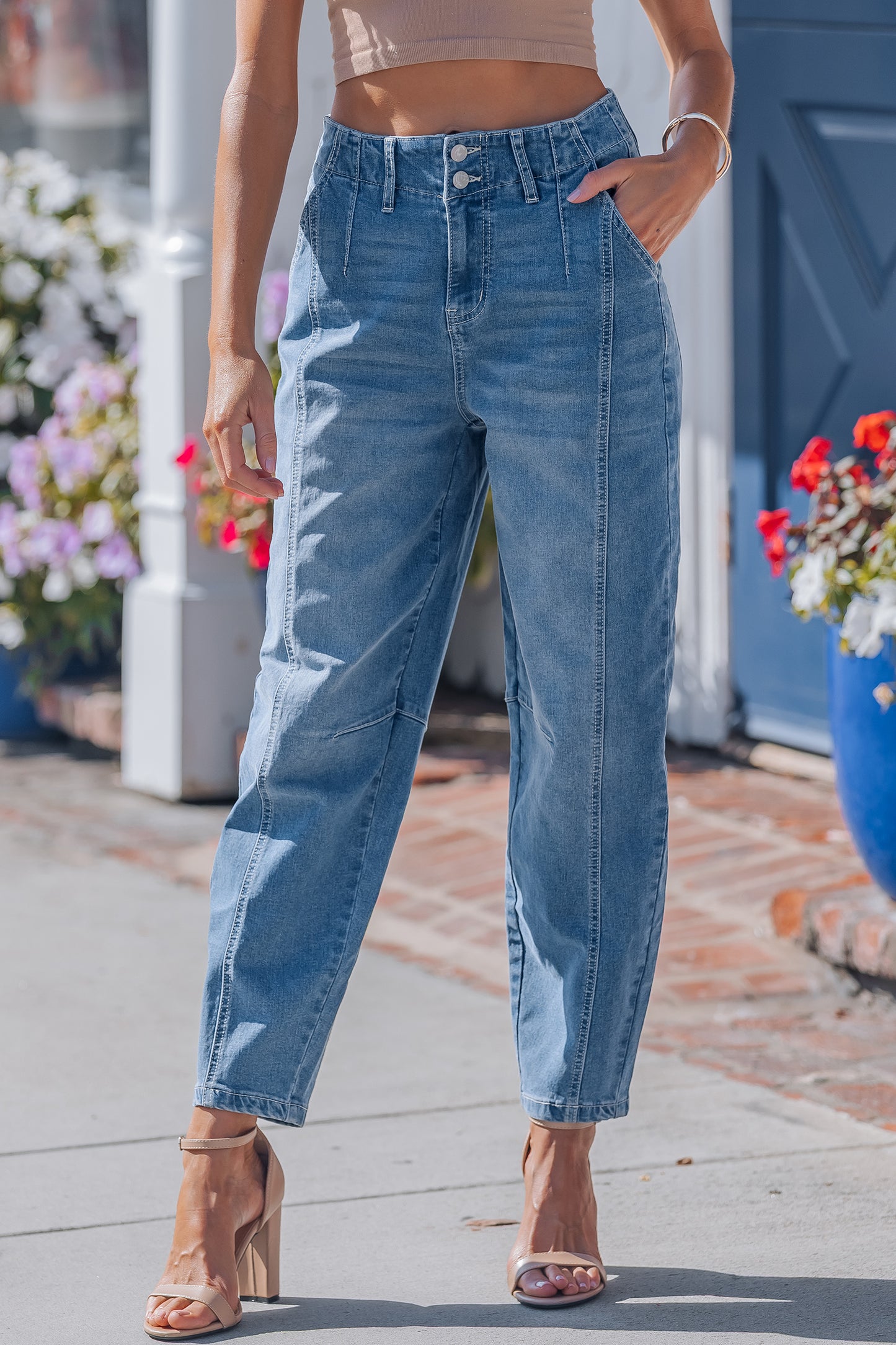 Cuffed Barrel Jeans