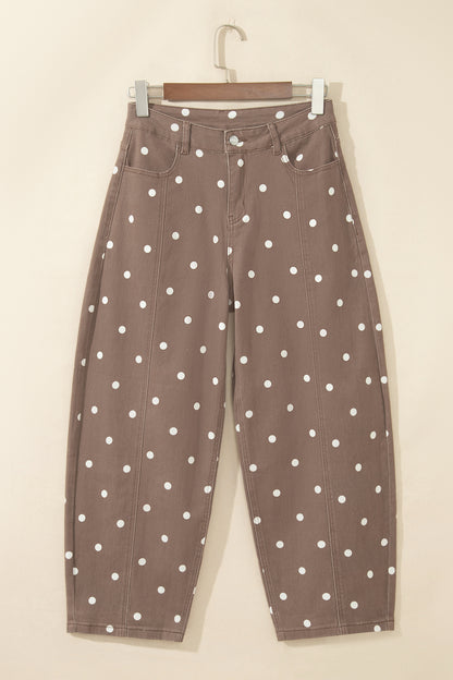 Polka Dot Barrel Casual Jeans