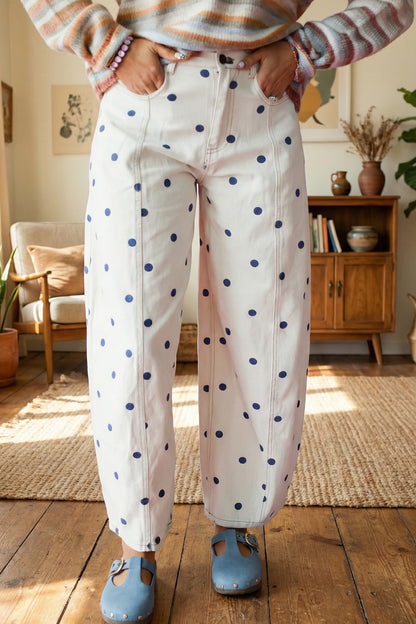 Polka Dot Barrel Casual Jeans