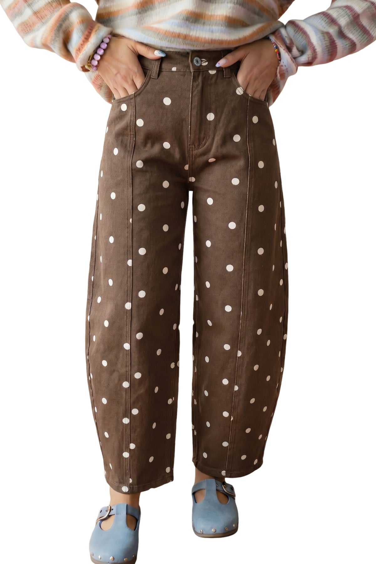 Polka Dot Barrel Casual Jeans