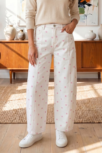 Polka Dot Barrel Casual Jeans