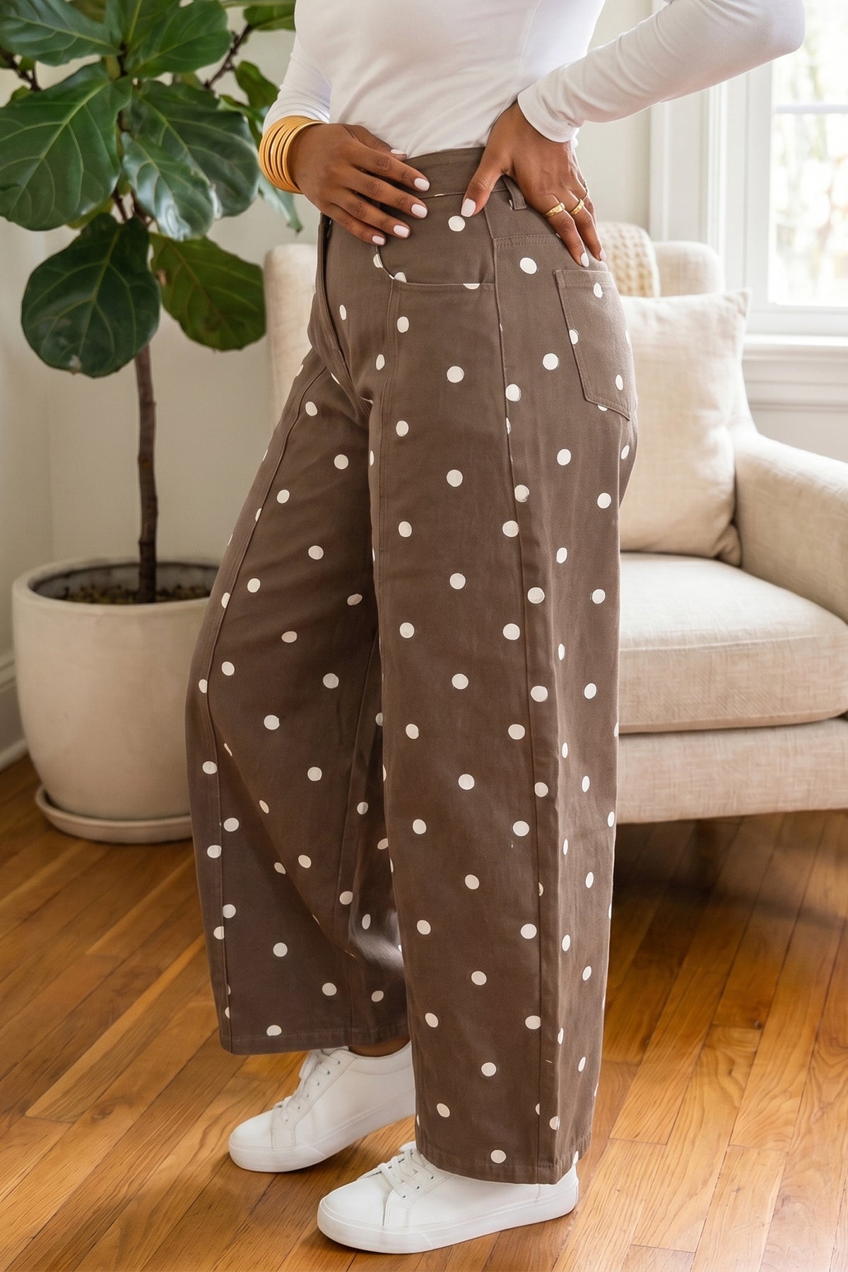 Polka Dot Barrel Casual Jeans