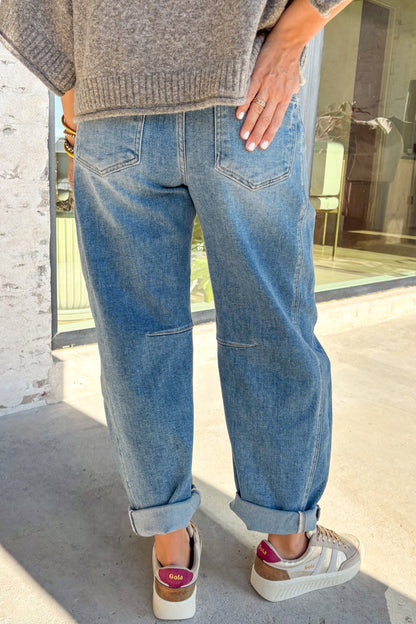 Cuffed Barrel Jeans