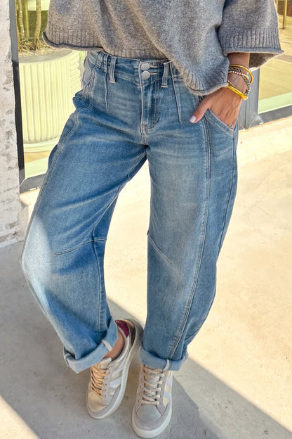 Cuffed Barrel Jeans